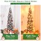 Costway 4.5/6/7.5 Ft Pre-lit Snow Flocked Artificial Pencil Christmas Pine Tree with 150/250/350 LED Lights